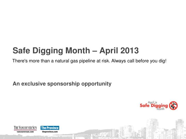 safe digging month april 2013