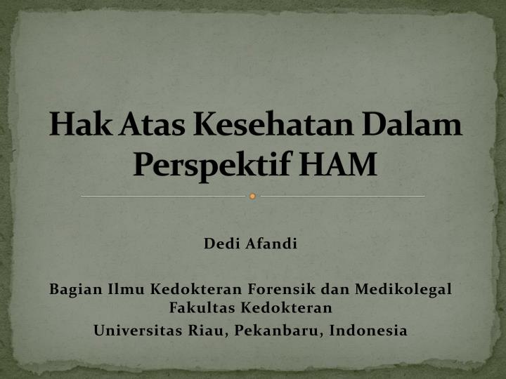 hak atas kesehatan dalam perspektif ham