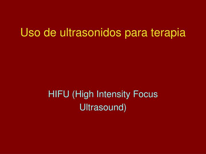 uso de ultrasonidos para terapia