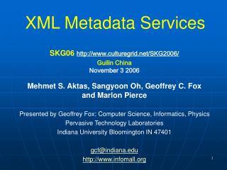 XML Metadata Services