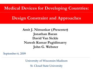 Medical Devices for Developing Countries: