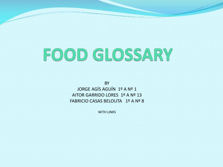 food glossary