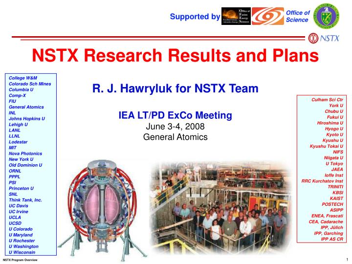 nstx research results and plans