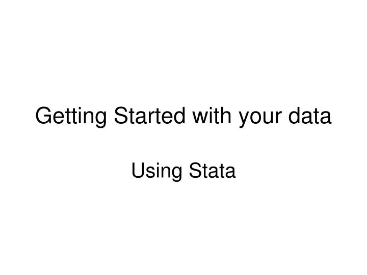 getting started with your data