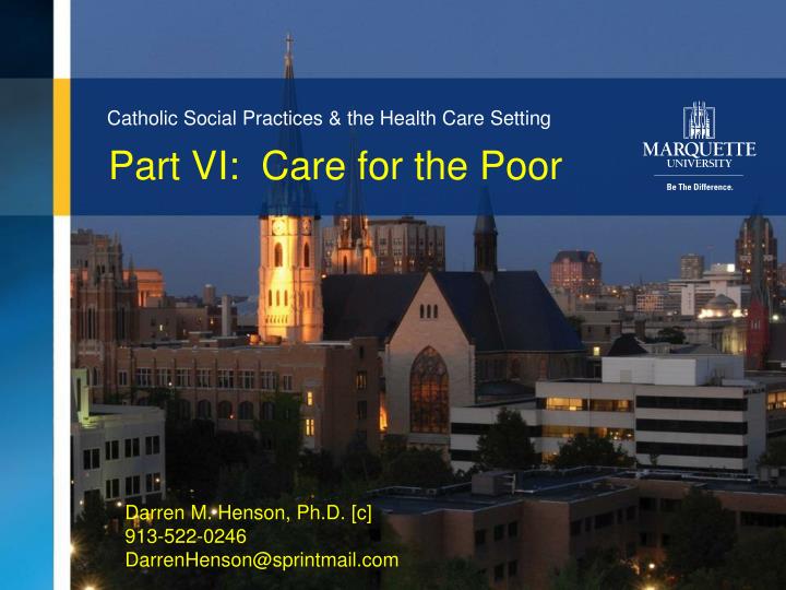 part vi care for the poor