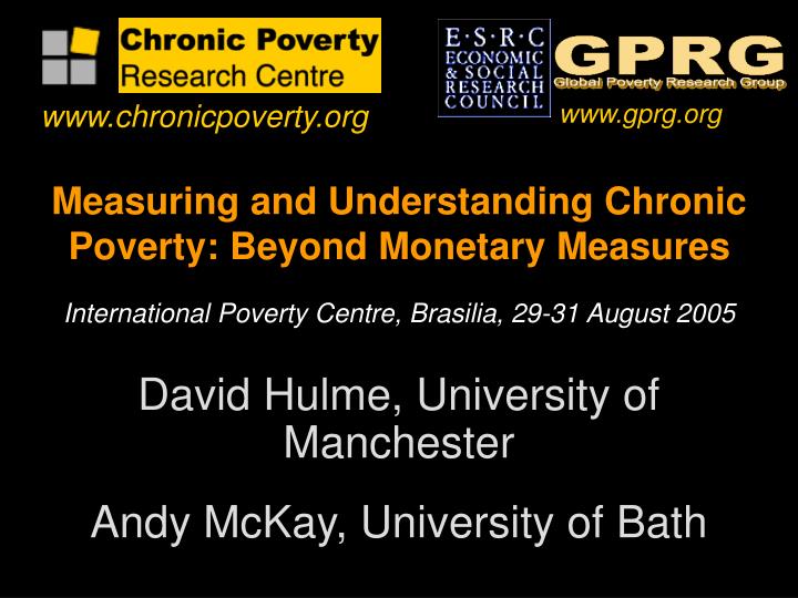 measuring and understanding chronic poverty beyond monetary measures