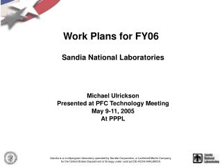 Work Plans for FY06