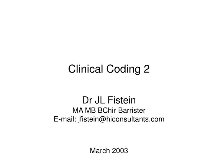 clinical coding 2