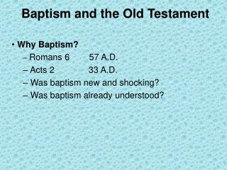 Baptism and the Old Testament