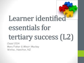 Learner identified essentials for tertiary success (L2)