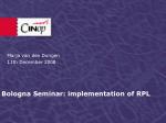 Bologna Seminar: implementation of RPL