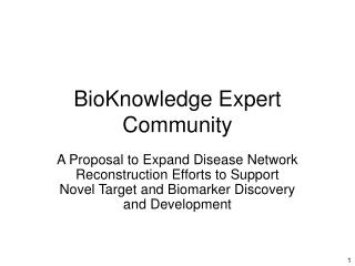 BioKnowledge Expert Community