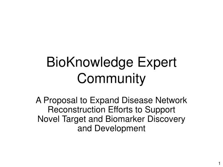 bioknowledge expert community