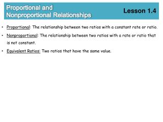 Proportional and Nonproportional Relationships