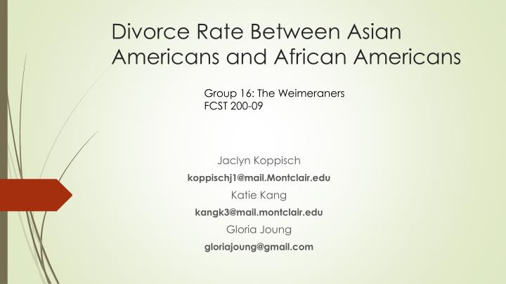 divorce rate between asian americans and african americans