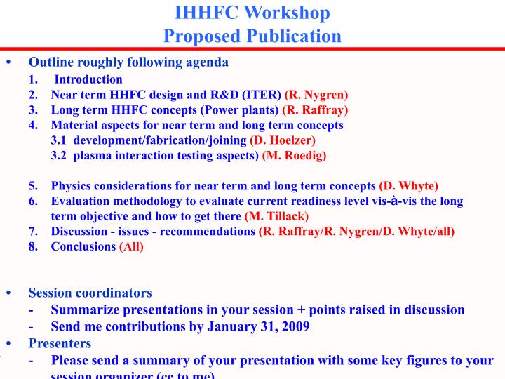 ihhfc workshop proposed publication