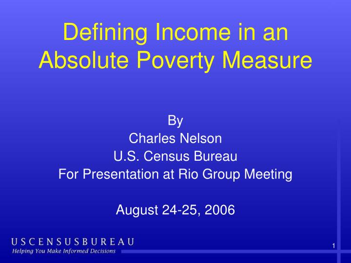 defining income in an absolute poverty measure