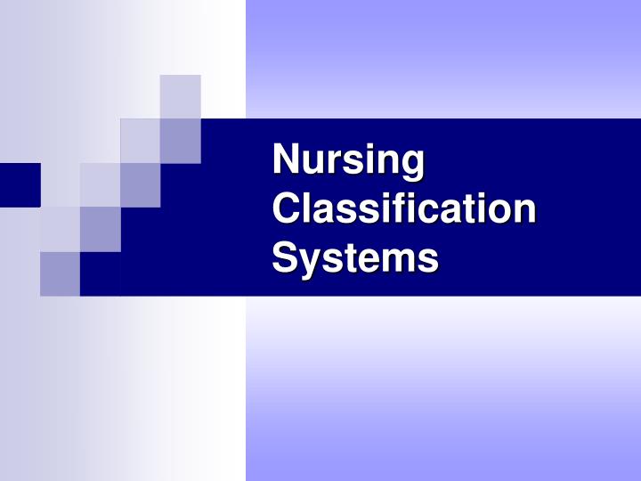 nursing classification systems
