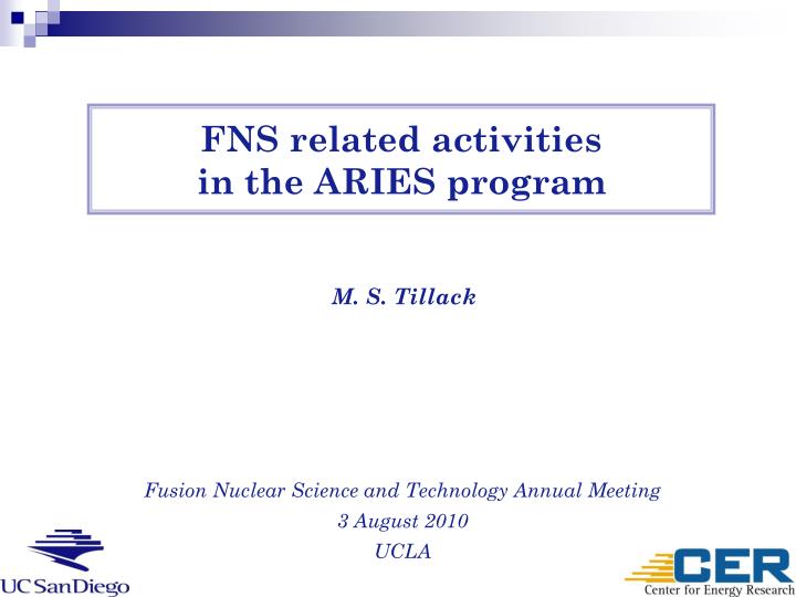 fns related activities in the aries program