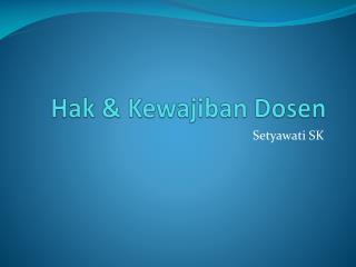 hak kewajiban dosen
