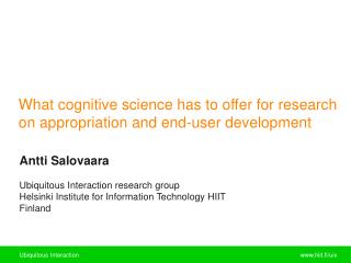 What cognitive science has to offer for research on appropriation and end-user development