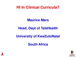 HI In Clinical Curricula?