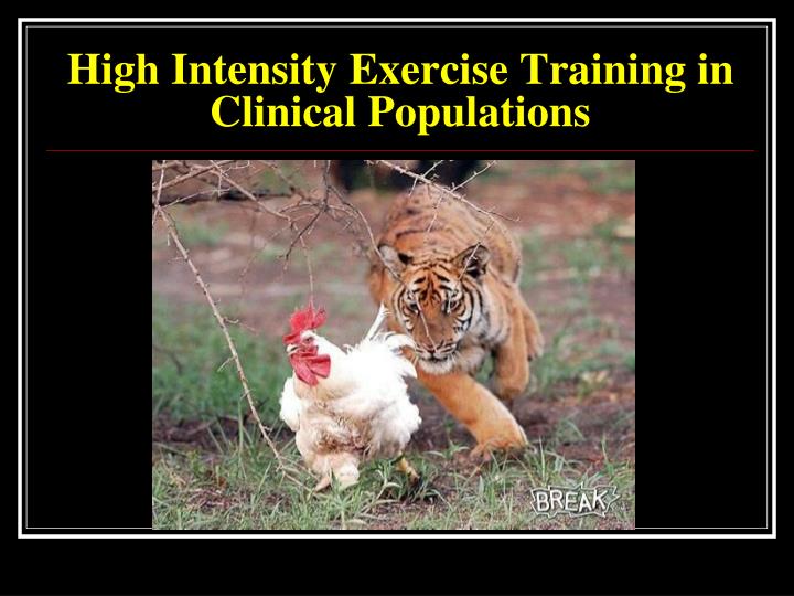 high intensity exercise training in clinical populations
