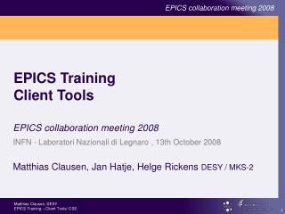 EPICS Training Client Tools