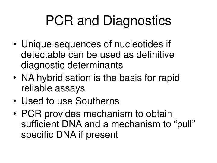 pcr and diagnostics