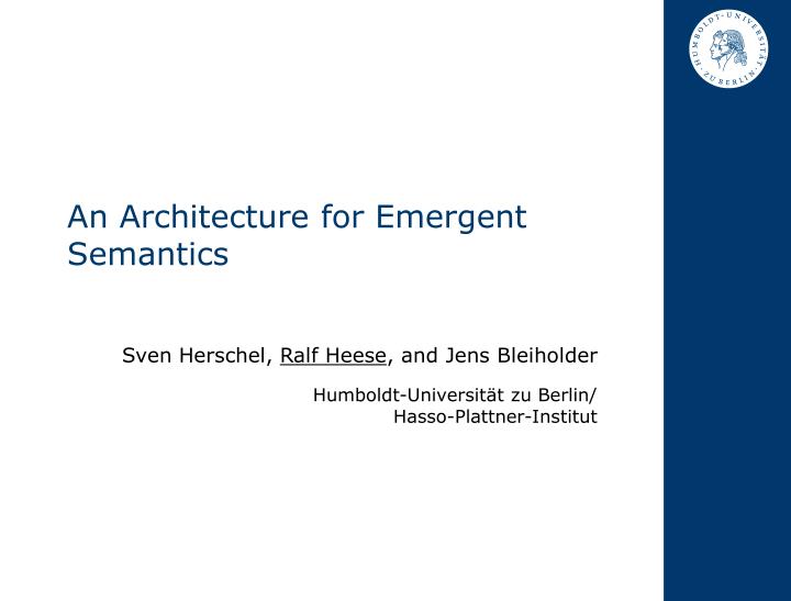 an architecture for emergent semantics