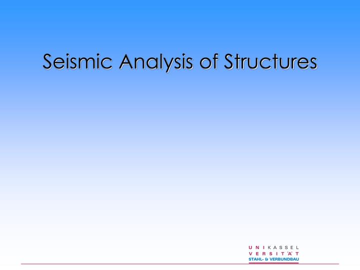 seismic analysis of structures