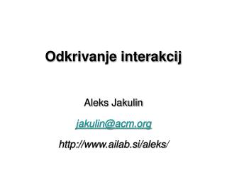 Odkrivanje interakcij