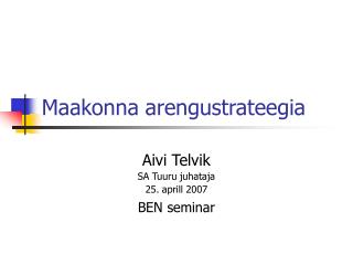 maakonna arengustrateegia
