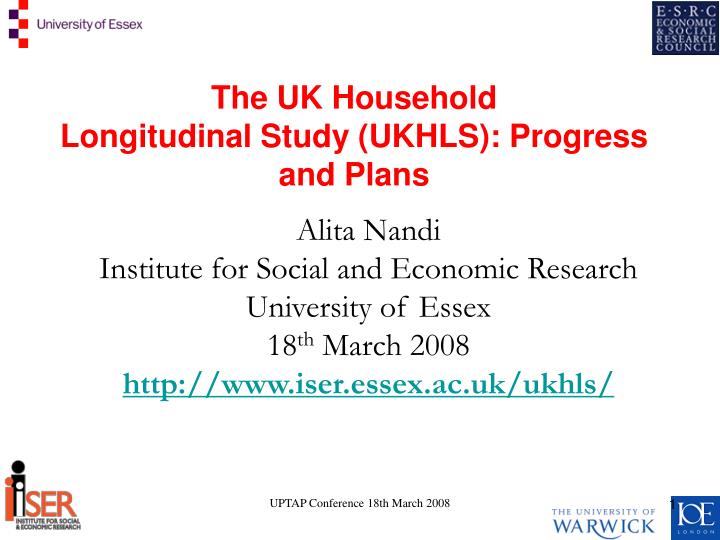 the uk household longitudinal study ukhls progress and plans