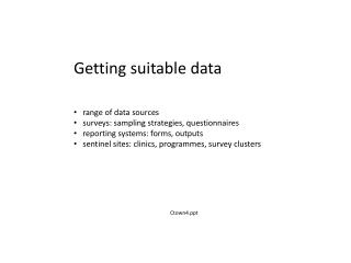 Getting suitable data