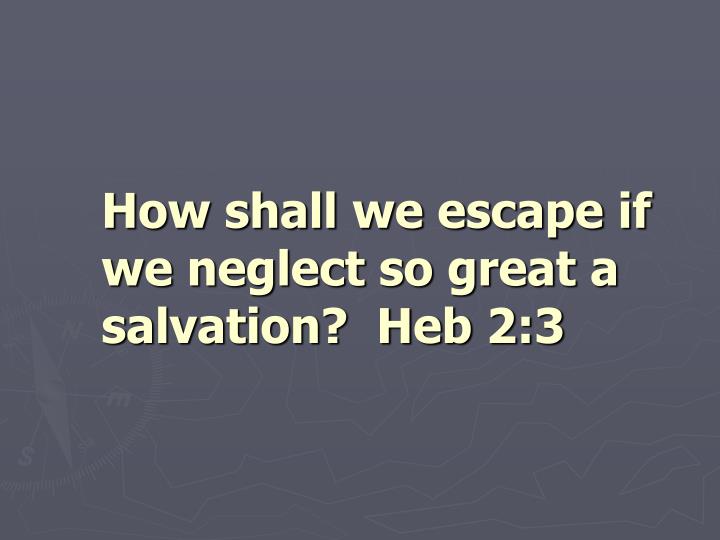 how shall we escape if we neglect so great a salvation heb 2 3