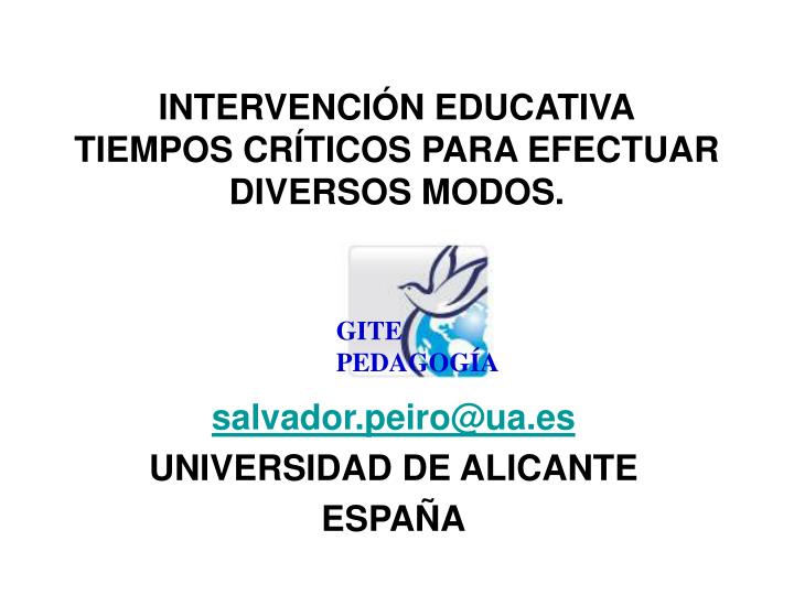 intervenci n educativa tiempos cr ticos para efectuar diversos modos