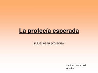 la profec a esperada