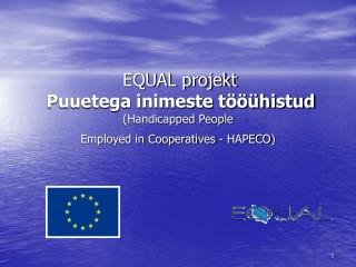 equal projekt puuetega inimeste t histud handicapped people employed in cooperatives hapeco