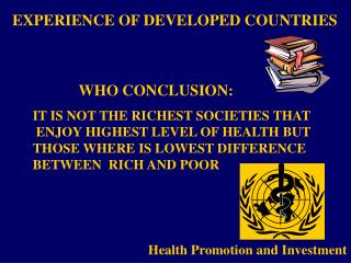 Health Promotion and Investment