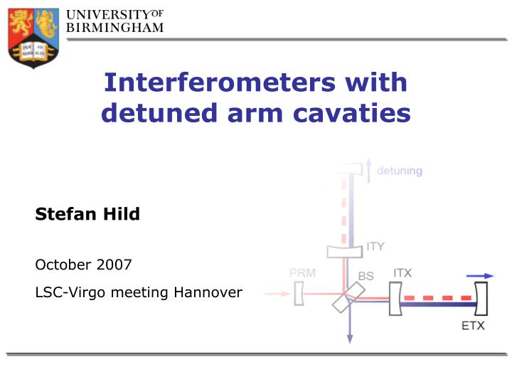 interferometers with detuned arm cavaties