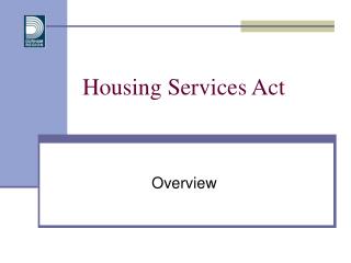 Housing Services Act
