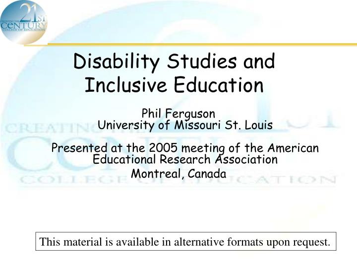 disability studies and inclusive education
