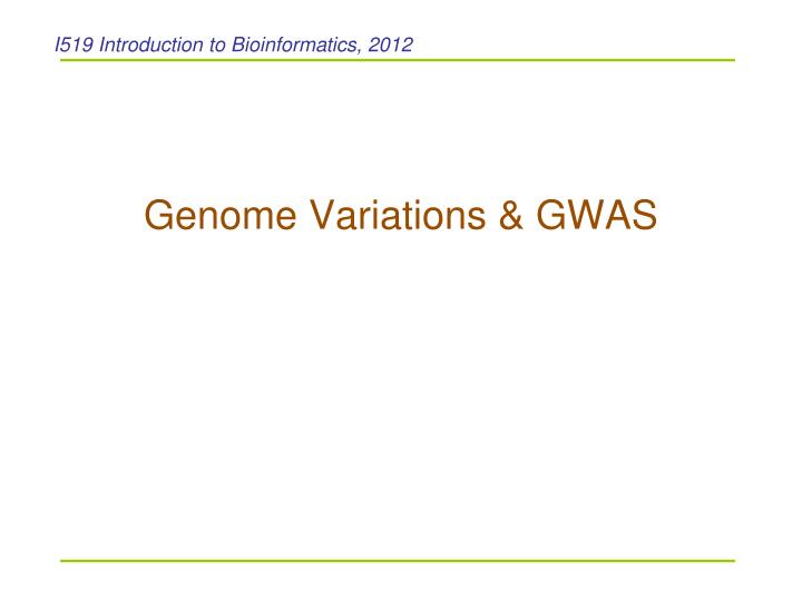 genome variations gwas
