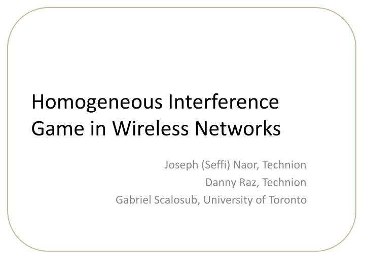 homogeneous interference game in wireless networks