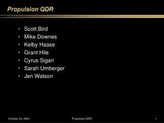 propulsion qdr