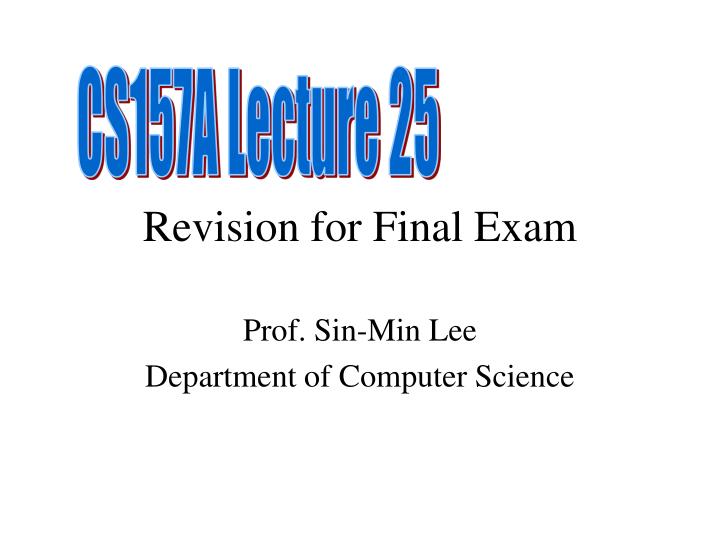 revision for final exam