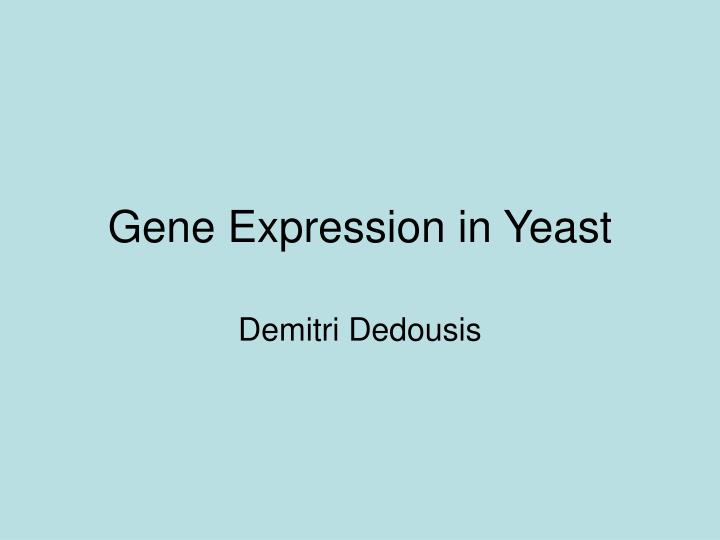 gene expression in yeast