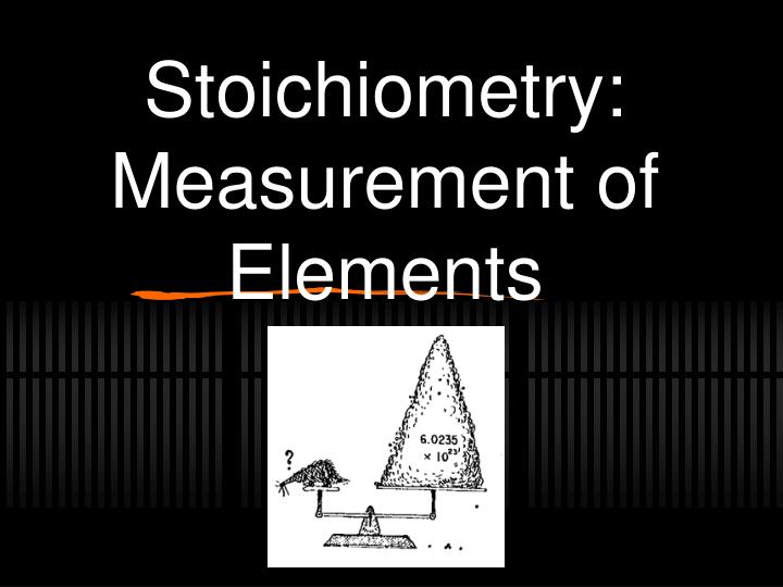 stoichiometry measurement of elements