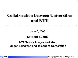 Collaboration between Universities and NTT